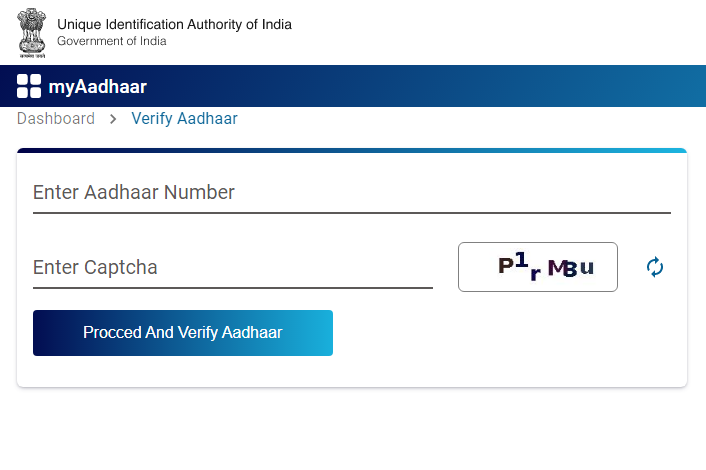 Aadhaar Verification Online Verify Your Aadhaar Card At Uidai