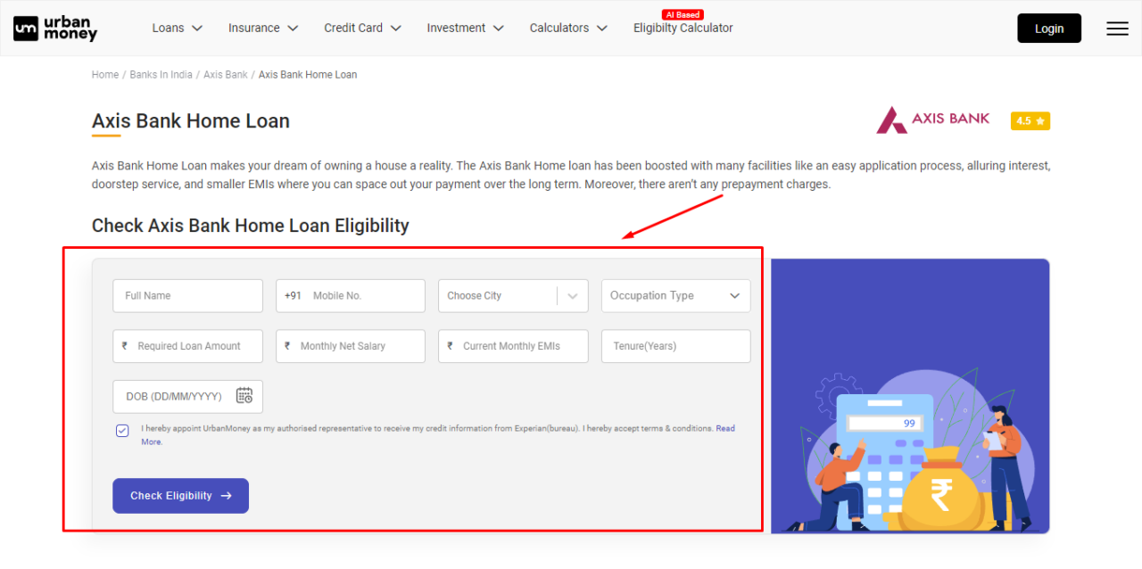 Axis Bank Home Loan Eligibility Calculator Check Now 3854