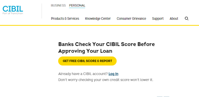 cibil.com home page